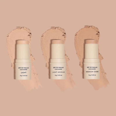 Avocado Zinc SPF 50 Natural Concealer  Colour Swatches in 3 Shades at One Fine Secret Clean Beauty.
