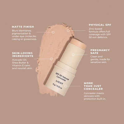 Avocado Zinc SPF 50 Natural Concealer  Colour Swatches in 3 Shades at One Fine Secret Clean Beauty.