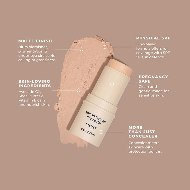 Avocado Zinc SPF 50 Natural Concealer  Colour Swatches in 3 Shades at One Fine Secret Clean Beauty.