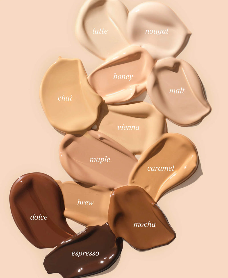 Ere Perez Oat Milk Foundation Colour Swatch & Shade Chart. Find your perfect shade at One Fine Secret!