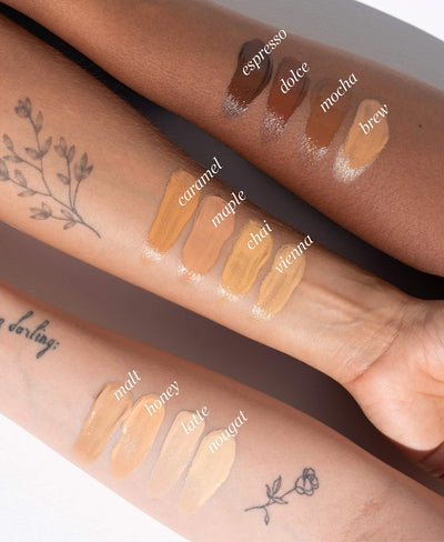 Ere Perez Oat Milk Foundation Colour Swatch & Shade Chart. Find your perfect shade at One Fine Secret!