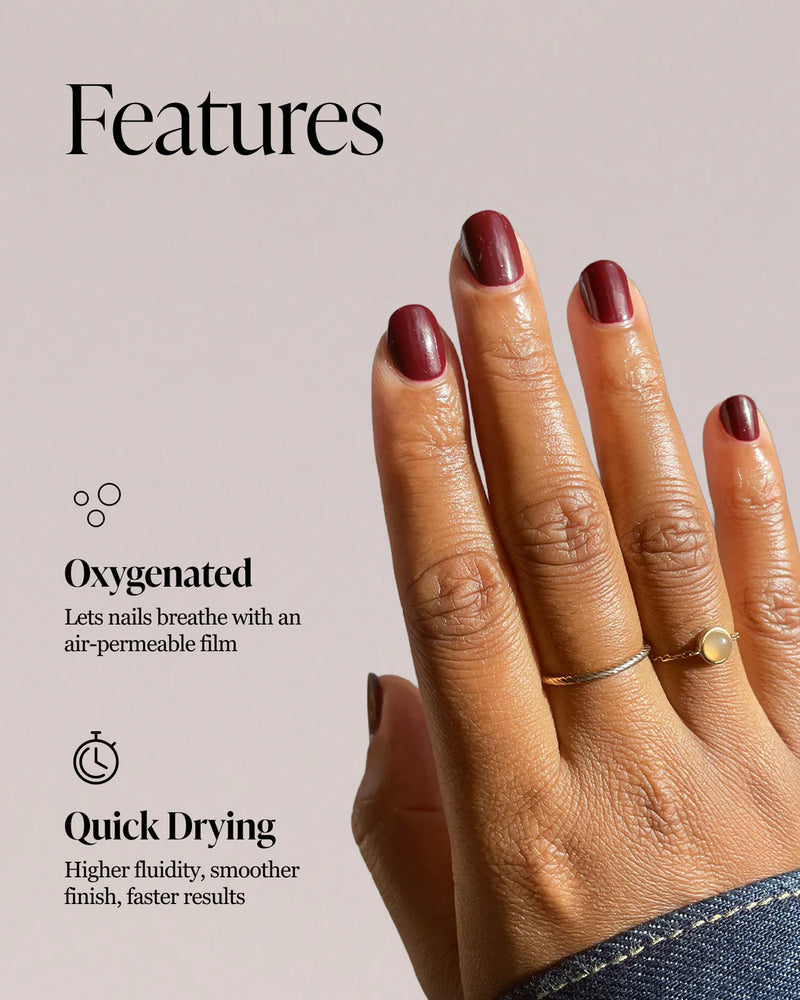 Buy Nailberry Oxygenated Nail Polish 15ml - Noirberry at One Fine Secret Clean Beauty.