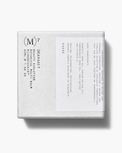 Buy Manasi 7 Microbioskin Botanical Multi Balm Kaede 50ml at One Fine Secret. Manasi 7 Microbioskin Skincare Official Stockist in Melbourne, Australia. Clean Beauty Store.