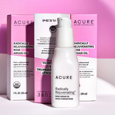 Buy Acure Radically Rejuvenating Rose Argan Oil at One Fine Secret. Natural & Organic Skincare Store in Melbourne, Australia.