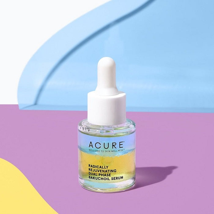 Acure water-based bakuchiol serum. Buy Acure Dual Phase Bakuchiol Serum at One Fine Secret. Official Australian Stockist in Melbourne.