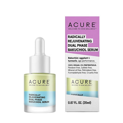 Acure water-based bakuchiol serum. Buy Acure Dual Phase Bakuchiol Serum at One Fine Secret. Official Australian Stockist in Melbourne.