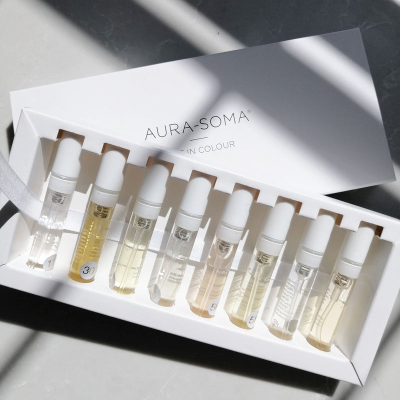 Aura-Soma Pegasus Natural & Organic Perfume. Buy Aura-Soma Parfum Sample Set (8 x 2.5ml). Official Stockist. Clean Beauty Store in Melbourne, Australia.