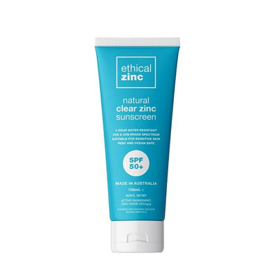 Official Australian Stockist. Buy Ethical Zinc SPF50+ Natural Clear Zinc Sunscreen at One Fine Secret. Natural & Organic Skincare Store in Melbourne, Australia.