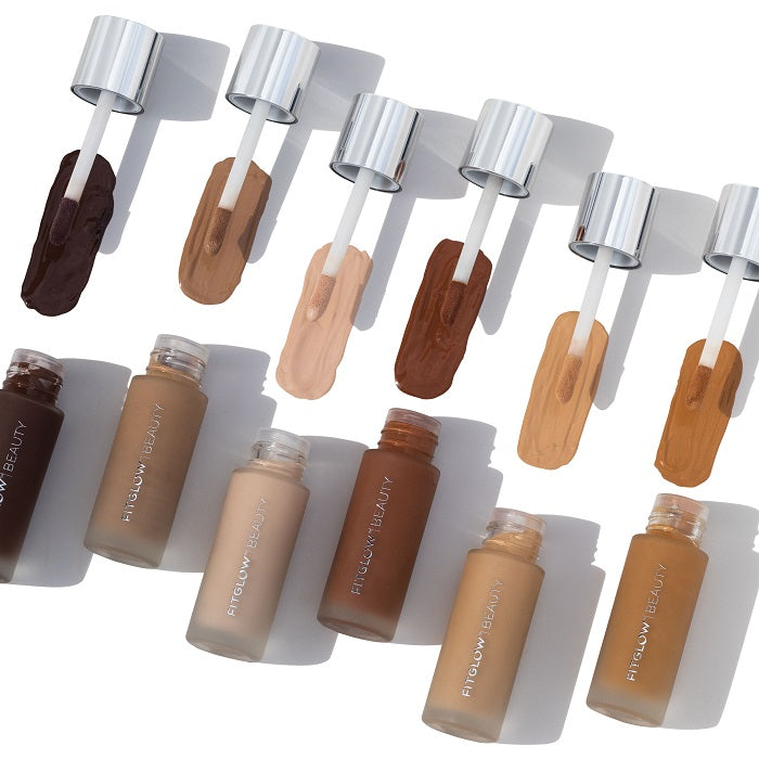 Find your perfect Fitglow Beauty Foundation shade colour at One Fine Secret. Official Stockist. Natural & Organic Makeup. Clean Beauty Store in Melbourne, Australia.