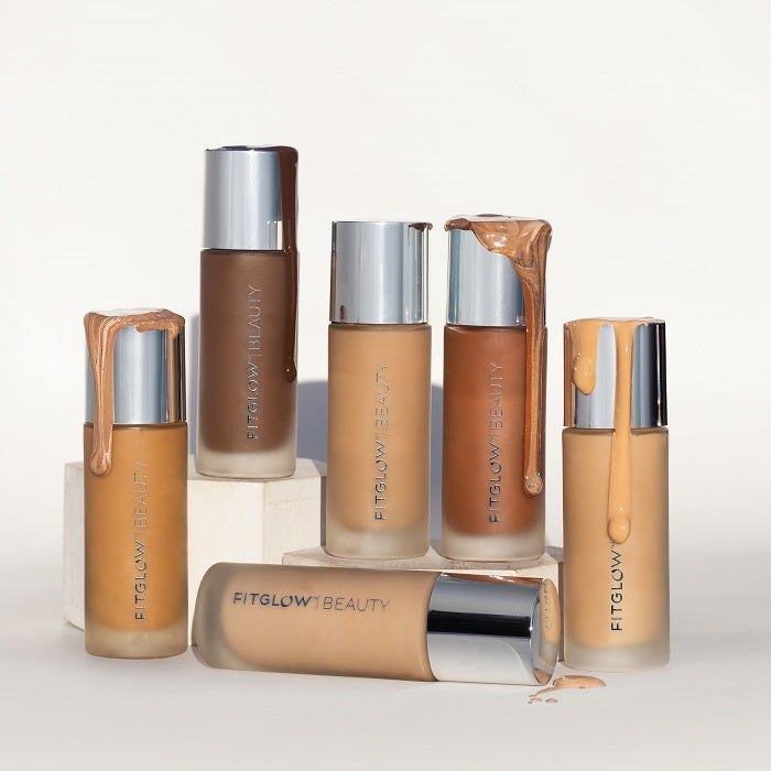 Find your perfect Fitglow Beauty Foundation shade colour at One Fine Secret. Official Stockist. Natural & Organic Makeup. Clean Beauty Store in Melbourne, Australia.