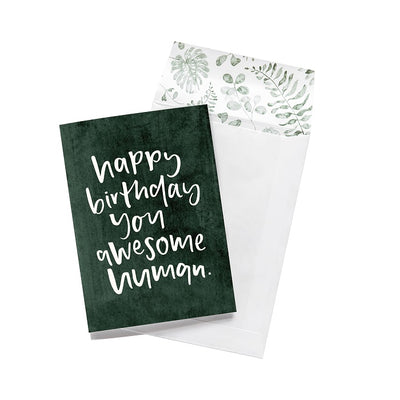 Emma Kate Co. Greeting Card - Happy Birthday You Awesome Human. Clean Beauty Store One Fine Secret