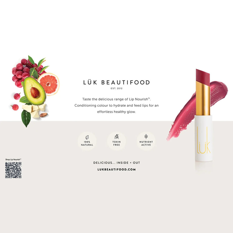 Buy Luk Beautifood 7 Shades Lip Nourish Tasting Plate (Pinks & Reds) at One Fine Secret. Natural & Organic Makeup Clean Beauty Store in Melbourne, Australia.