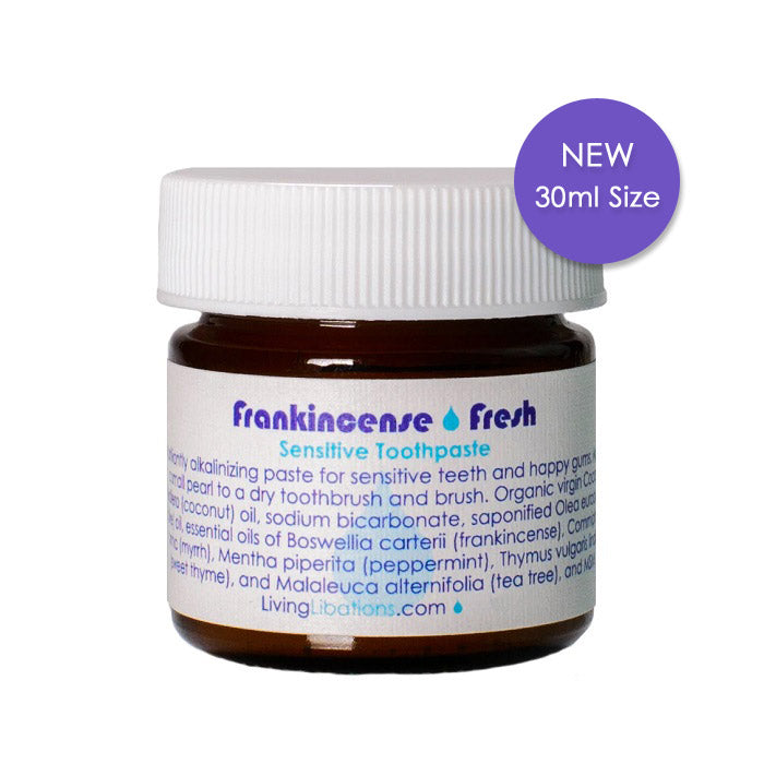 Buy Living Libations Frankincense Fresh Sensitive Toothpaste 30ml at One Fine Secret. Living Libations Australian Official Stockist. Natural & Organic Clean Beauty Store in Melbourne.
