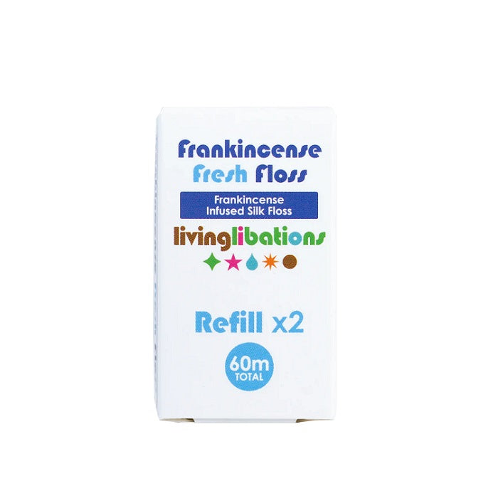 Biodegradable dental floss. Buy Living Libations Frankincense Fresh Floss Refill at One Fine Secret. Official Stockist. Natural & Organic Oral Care Clean Beauty Store in Melbourne, Australia.