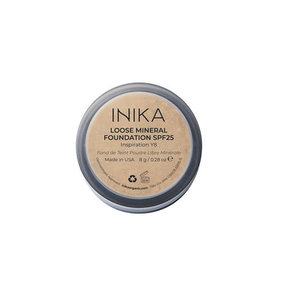 100% Natural Makeup Foundation. Buy Inika Organic Loose Mineral Foundation SPF25 in Inspiration shade at One Fine Secret. Official Stockist in Melbourne, Australia.