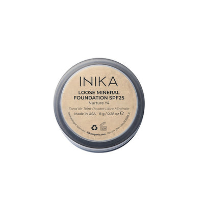 100% Natural Makeup Foundation. Buy Inika Organic Loose Mineral Foundation SPF25 in Nurture shade at One Fine Secret. Official Stockist in Melbourne, Australia.