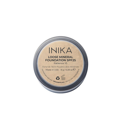 100% Natural Makeup Foundation. Buy Inika Organic Loose Mineral Foundation SPF25 in Patience shade at One Fine Secret. Official Stockist in Melbourne, Australia.