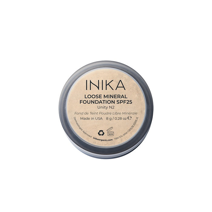 100% Natural Makeup Foundation. Buy Inika Organic Loose Mineral Foundation SPF25 in Unity shade at One Fine Secret. Official Stockist in Melbourne, Australia.