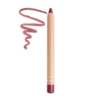 Buy Luk Beautifood Lip Crayon 3g in Berry Bite (rich red brown) colour at One Fine Secret. AU Stockist. Natural & Organic Makeup Clean Beauty Store in Melbourne, Australia.