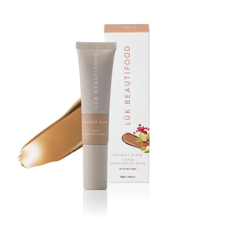 Buy Luk Beautifood Instant Glow Tinted Complexion Balm in Nude 6 Tan colour at One Fine Secret. Natural & Organic Makeup Clean Beauty Store in Melbourne, Australia.