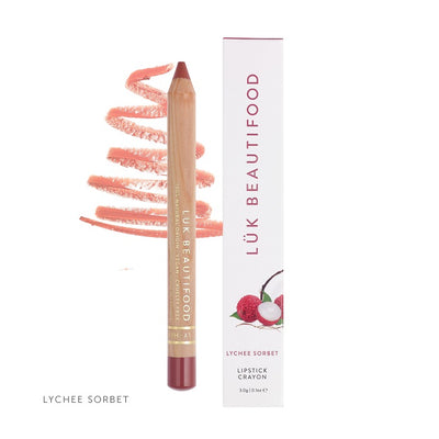 Buy Luk Beautifood Lip Crayon 3g in Lychee Sorbet colour at One Fine Secret. AU Stockist. Natural & Organic Makeup Clean Beauty Store in Melbourne, Australia.