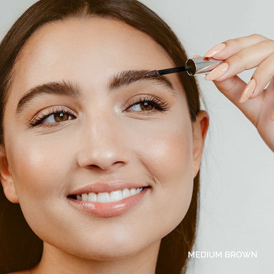 Buy Fitglow Beauty Plant Protein Brow Gel in Medium Brown colour at One Fine Secret. Official Stockist. Natural & Organic Makeup Clean Beauty Store in Melbourne, Australia.