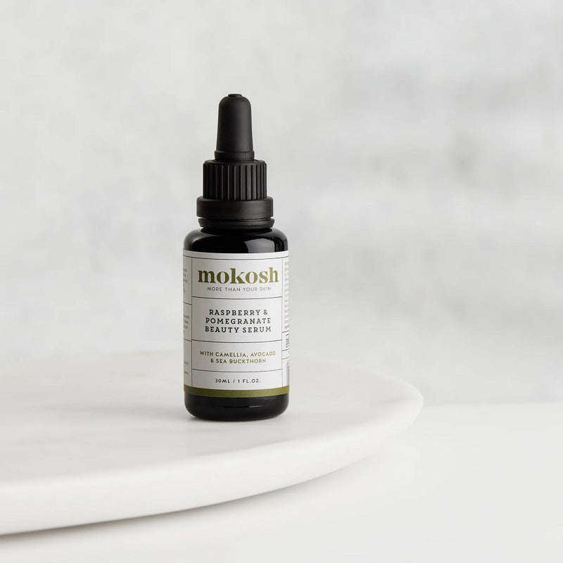 Australian Certified Organic Skincare. Buy Mokosh Raspberry & Pomegranate Beauty Serum 30ml at One Fine Secret. Clean Beauty Store in Melbourne, Australia.