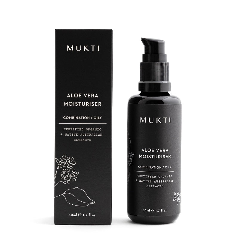 Australian Certified Organic Skincare. Shop Mukti Aloe Vera Moisturiser 50ml at One Fine Secret, Natural & Organic Skincare Makeup Clean Beauty Store Melbourne Australia