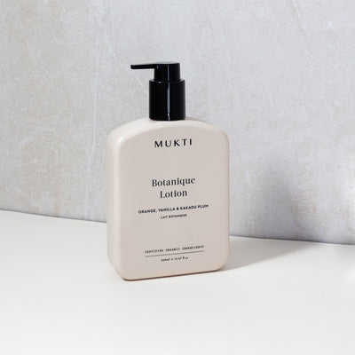 Buy Mukti Botanique Hand & Body Lotion 360ml in recycled plastic packaging at One Fine Secret. Mukti Organics Skincare Official Stockist in Melbourne, Australia.