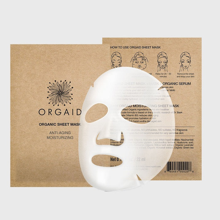 Innovative Organic Sheet Mask (Ecoderma) made in the USA. Orgaid Anti-aging & Moisturizing Organic Sheet Mask - One Fine Secret