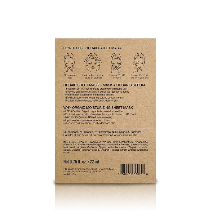 Innovative Organic Sheet Mask (Ecoderma) made in the USA. Orgaid Anti-aging & Moisturizing Organic Sheet Mask - One Fine Secret