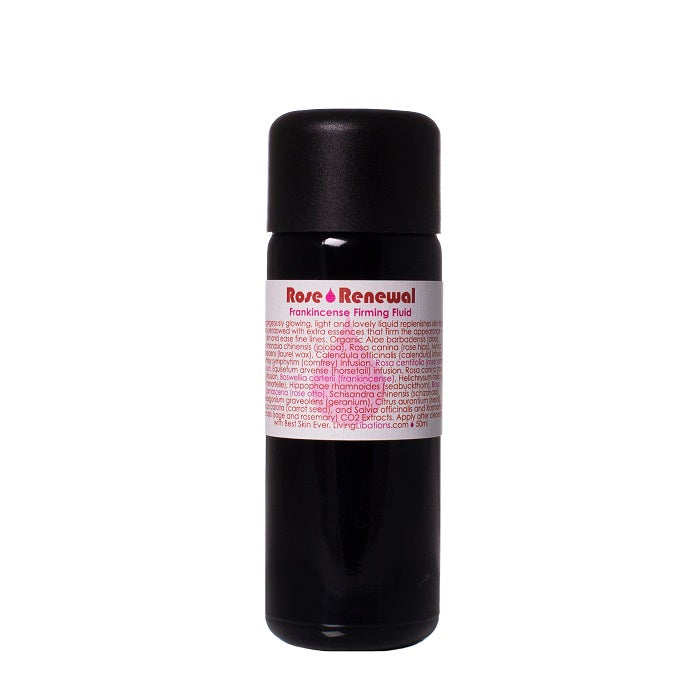 Buy Living Libations Rose Renewal Frankincense Firming Fluid Liquid Moisturiser 50ml at One Fine Secret. Living Libations AU Stockist.