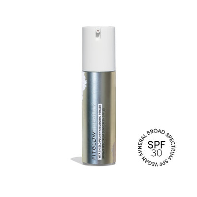 Buy Fitglow Beauty Vita Shield Plum Hyaluronic Primer SPF 30 45ml at One Fine Secret. Official Stockist. Natural & Organic Skincare Makeup. Clean Beauty Store in Melbourne, Australia.