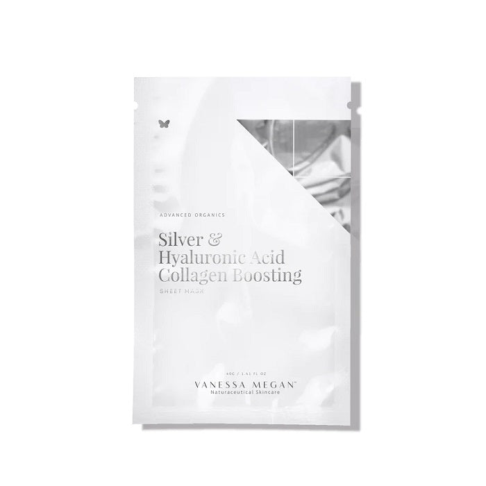 Buy Vanessa Megan Silver & Hyaluronic Acid Collagen Boosting Sheet Mask 3 Pack or Single Sheet at One Fine Secret. Official Stockist. Natural & Organic Skincare Clean Beauty Store in Melbourne, Australia.