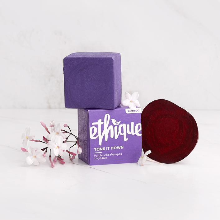 Buy Ethique Tone It Down - Purple Solid Shampoo Bar For Blonde & Silver Hair 110g at One Fine Secret. Ethique&