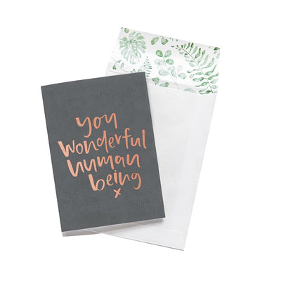 Emma Kate Co. Greeting Card - You Wonderful Human Being. Clean Beauty Store One Fine Secret