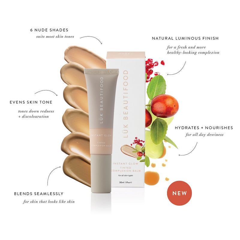 Buy Luk Beautifood Instant Glow Tinted Complexion Balm at One Fine Secret. 6 Shade Colours Available. Natural & Organic Makeup Clean Beauty Store in Melbourne, Australia.