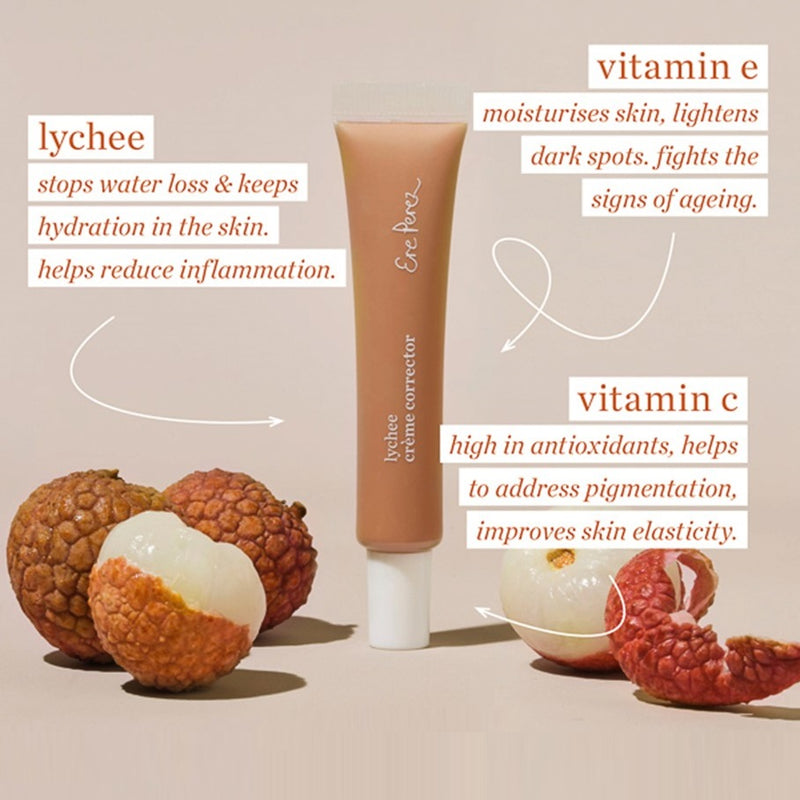 Natural Complexion Corrector. Buy Ere Perez Lychee Creme Corrector at One Fine Secret. Official Stockist. Natural & Organic Makeup Clean Beauty Store in Melbourne, Australia.
